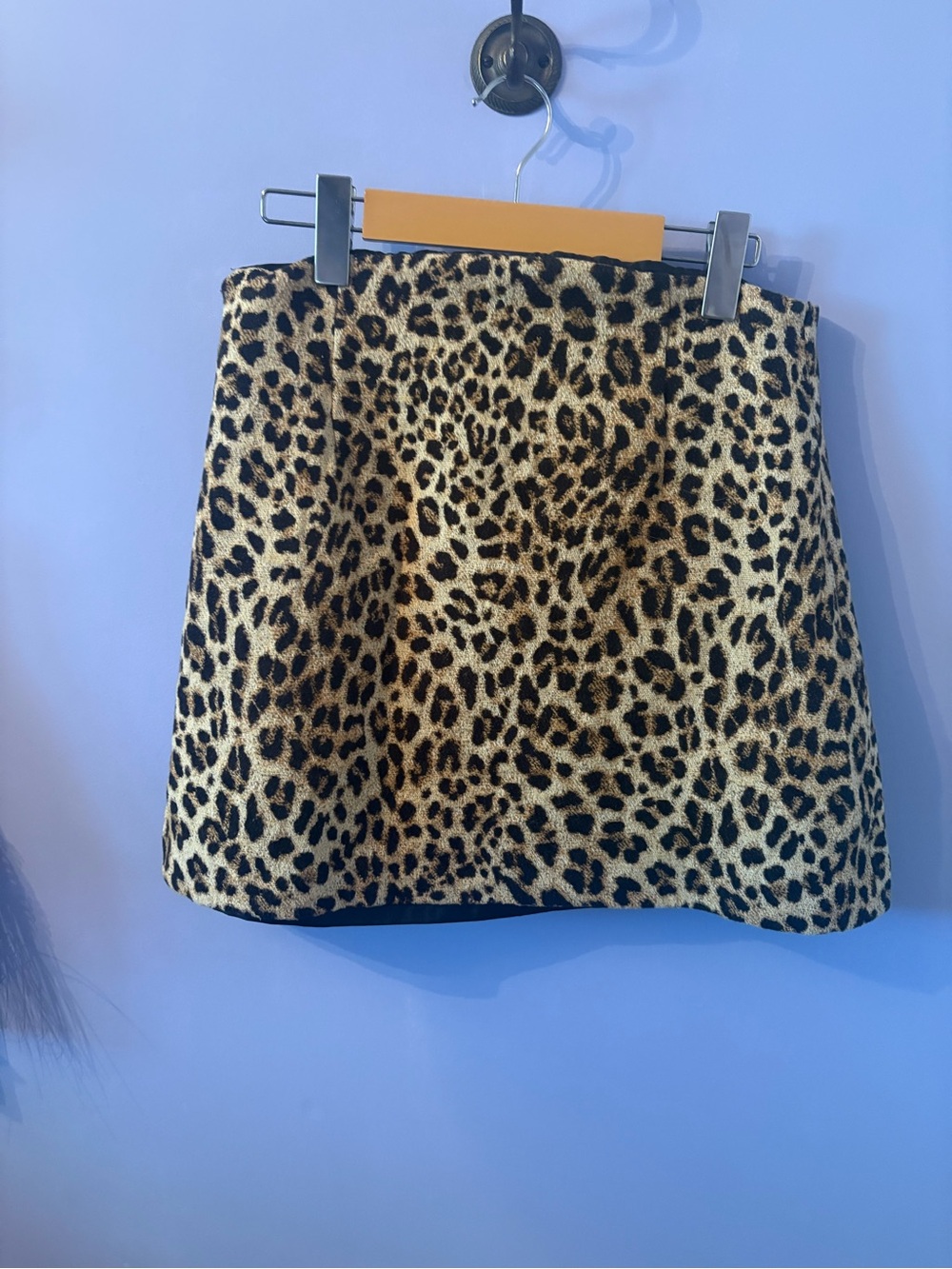 Zara Leopard Print Mini Skirt - Tan/Black